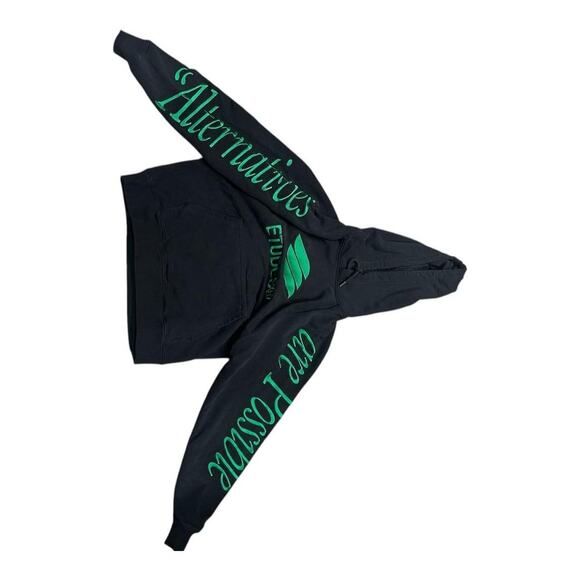 Études Racing Eco Logo Hoodie Black Green Men’ XS Graphic‎ Pullover Oversized - Picture 3 of 7